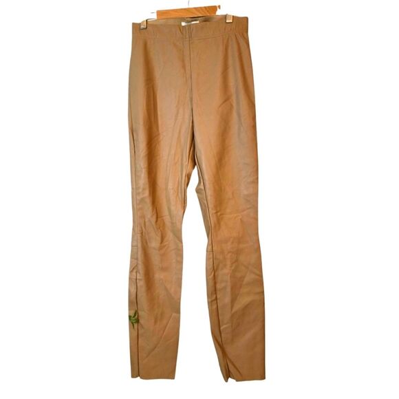 H&M Faux Leather Pull-On Leggings Tan Color Size 4 - Picture 1 of 11